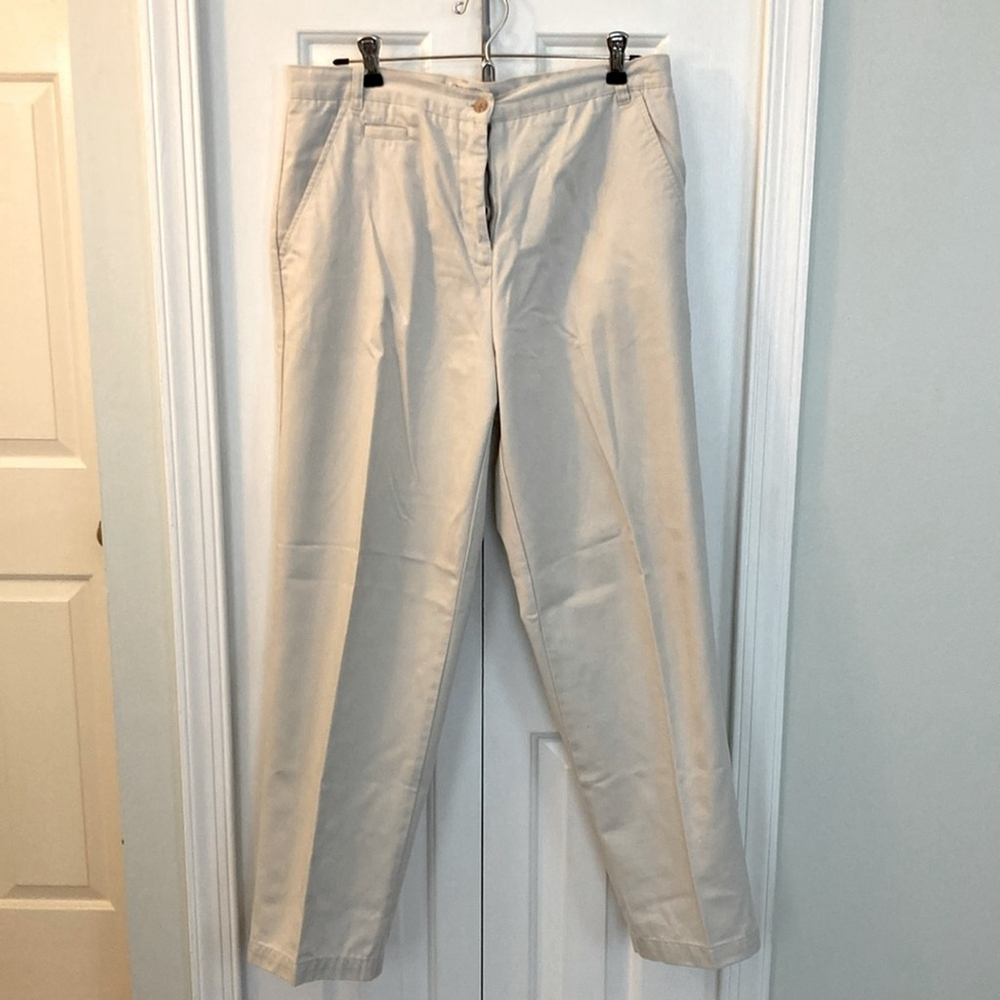 Christopher & Banks wrinkle-free, straight leg pants size 10 short, beige /tan